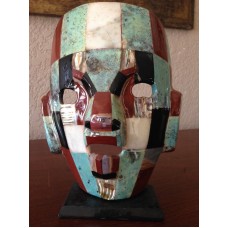 Costa Rican Stone Tile Abalone Decorative Mask Ceramic Free Standing Art Mask   292437315928